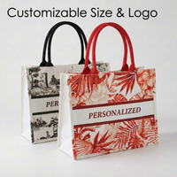 Nouveauté : Sac fourre-tout en coton personnalisé avec motif lettres, poignée longue, laminé et renforcé, taille sur mesure, cadeau promotionnel