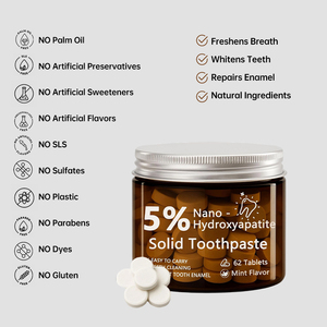Tùy Chỉnh Rắn Kem Đánh Răng 5% Nano-hydroxyapatite Kem Đánh Răng Máy Tính Bảng Cho Răng Nhạy Cảm Làm Trắng Bạc Hà Hương Vị 62 Máy Tính Bảng - Product Image 2