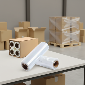 <span class=keywords><strong>Film</strong></span> d'emballage en plastique PE pour déménagement, 30 cm <span class=keywords><strong>x</strong></span> 300 m, <span class=keywords><strong>film</strong></span> <span class=keywords><strong>étirable</strong></span> transparent pour palettes, utilisation manuelle - Product Image 2