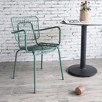 Chaise de salle à manger en fil métallique colorée, chaise moderne, bétoia jardin extérieur, Restaurant, café, style industriel, vintage