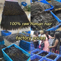 Vente en gros de cheveux humains brésiliens non traités, cheveux vierges vietnamiens bruts, paquet de cheveux humains naturels à double tirage
