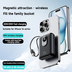 <span class=keywords><strong>Chargeur</strong></span> portable pour batterie Li-polymère de type C, 10000 mAh, banque d'alimentation <span class=keywords><strong>sans</strong></span> <span class=keywords><strong>fil</strong></span> magnétique avec câble USB-C intégré pour <span class=keywords><strong>iPhone</strong></span> 16 - Product Image 5