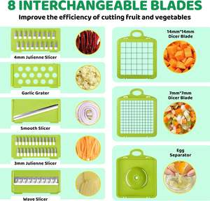 Manual Hand Fruits and <b>Vegetable</b> Cutter All <b>in</b> One <b>12</b> <b>in</b> <b>1</b> <b>Vegetable</b> Food <b>Chopper</b> Durable Kitchen Accessories <b>Vegetable</b> Cutter - Product Image 4