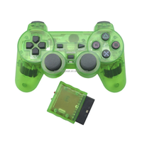 Manette de jeu sans fil transparente 2.4G Manette de contrôleur PS2 transparente avec moteur de vibration Mando Manette Joypad Compatible avec PC