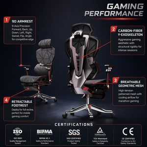 Chaise de Gaming Mobile Professionnelle Assassin Series 9D avec Accoudoir en Maille, Support Dynamique, Vérin à Gaz Classe 4, pour l'eSport (Vente en Gros) - Product Image 3