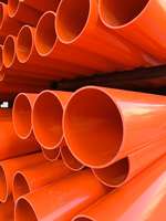 Conductos de PVC Ligeros SHEN SU Naranja para Cableado Preinstalado, Alta Presión, Duraderos, Estándar ISO, Personalizados 50-200mm