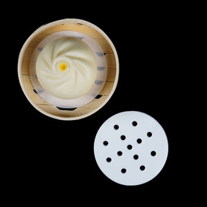 Vaporizador antiadherente de aceite de silicona perforado de grado alimenticio para cocinar papel de vapor Dim Sum revestimientos de vapor desechables utensilios de cocina para hornear Baki - Product Image 5