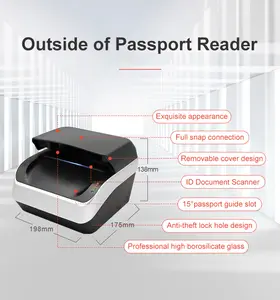 Máy quét hộ chiếu sinocecu apr5300-Đầu đọc tài liệu ID RFID với ánh sáng trắng OCR/mrz, SDK ánh sáng hồng ngoại và UV cung cấp.