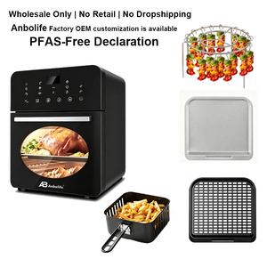 Nuova Friggitrice ad Aria Anbolife da 10L, Vendita all'Ingrosso OEM, 10 Menu Preimpostati, con Schermo Touch <span class=keywords><strong>Elettronico</strong></span> Personalizzabile - Product Image 1