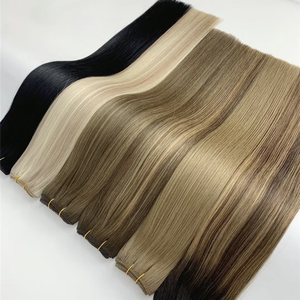 Extensions de <span class=keywords><strong>cheveux</strong></span> humains invisibles à double trame russe, nouées à la main, de qualité supérieure européenne, avec trame la plus fine - Product Image 2
