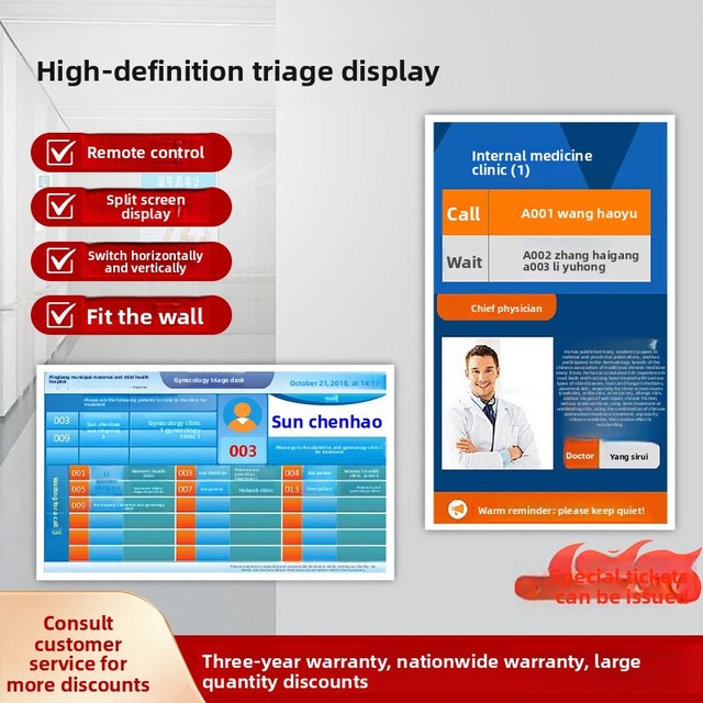 Multi-Sized Hospital Queue Call Display Electronic Vertical Sign