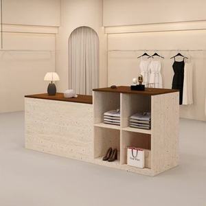 Mostrador de Recepción Combinado con Estantes de Exhibición, Mostrador Multifuncional para Tienda de Ropa, Salón de Uñas - Product Image 1