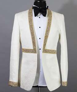 Yeni moda abartılı erkekler takım elbise parti smokin jakarlı Retro ceket pantolon tasarım 2 parça balo düğün Masculino damat Blazer - Product Image 3