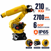 Robot industriel 6 axes, charge utile de 210 kg, portée de 2700 mm, charge lourde, contrôlé par PLC, bras robotique de haute précision pour la palettisation et le soudage
