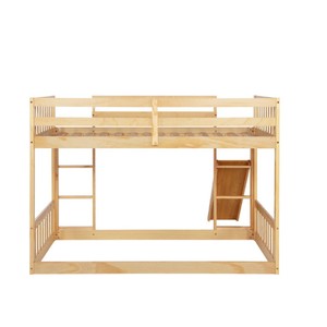 Cama litera infantil de madera maciza con tobogán y función de escalada color trigo N051 Muebles de dormitorio para niños - Product Image 5
