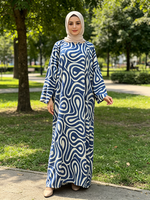 Nouvelle Collection 2026 – Ensemble Abaya Kaftan Imprimé en Coton Écologique pour l'Été et l'Automne – Robe Islamique Longue et Ample à Manches Longues pour Femme