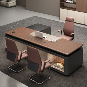 Meja Eksekutif Grand Ramah Lingkungan Cina 3,2 meter, Meja Kantor CEO, Kursi Meja Kantor Manajer, Meja Tunggal Modern Sederhana - Product Image 1