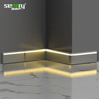 Nouveau design – Plinthe en aluminium de 60 mm, 80 mm, 100 mm avec fente LED pour protection murale et accessoires de revêtement de sol