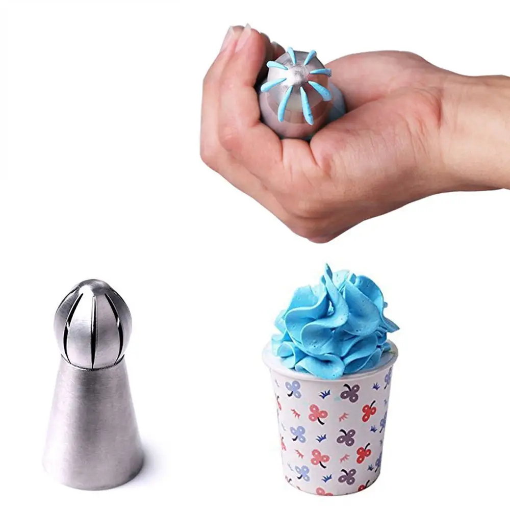 Stainless steel novel cake or cupcake decorating pastry ball shape Russian tips