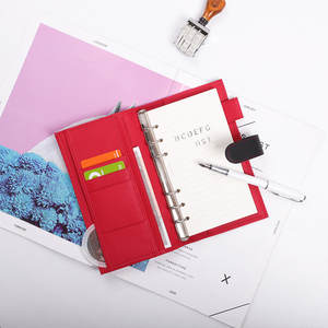 Carnet de notes de luxe personnalisé A6 en cuir PU, couleurs contrastées, <span class=keywords><strong>petit</strong></span> classeur à anneaux, couverture rigide, portable, haut de gamme, multifonctionnel - Product Image 4
