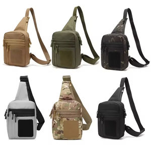 Bolso táctico tipo bandolera Oxford impermeable y duradero para camping, senderismo y actividades al aire libre, con cierre de cremallera y sistema Molle. - Product Image 2