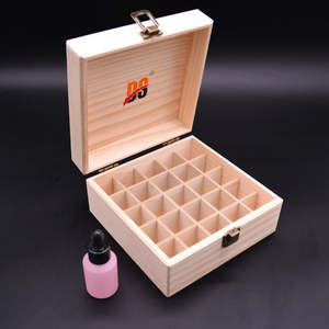 Boîte de rangement rectangulaire en bois écologique faite à la main DS pour cosmétiques et huiles essentielles, 25 compartiments, compatible crème visage, modèle en MDF - Product Image 2
