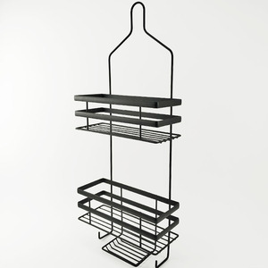 BX Hanging Shower Caddy Estante de almacenamiento de <span class=keywords><strong>baño</strong></span> a prueba de herrumbre negro con soporte para jabón - Product Image 1