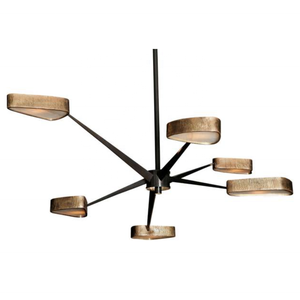 Su misura moderna pietra di alabastro spagnolo naturale <span class=keywords><strong>ragno</strong></span> sei braccia oro lamina lampada pendente Villa soggiorno Hotel ristorante lampadario - Product Image 3