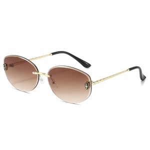 Lunettes de soleil tendance tête de <span class=keywords><strong>serpent</strong></span> pour femme 2026 – Nouveauté été, sans monture, ovales, de marque, verres taillés, pour femme - Product Image 5