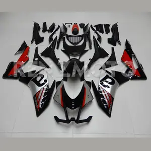 Kit Fairing Penuh Plastik Abs untuk Motor Injeksi Aprilia RSV 1000 2016-2018 Bodywork Sepeda Motor Hitam Perak Merah