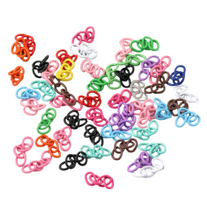 Four Section Chain Metal Keychain Colorful Round Fashion Handmade DIY <b>Accessory</b> - Product Image 3