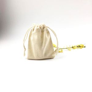 Natural Color Cotton Linen Drawstring Breathable Small Jewelry Bracelet Storage <b>Cloth</b> Bag Customizable Logo Screen Printed - Product Image 5