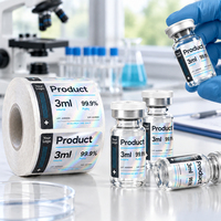 Étiquettes pour flacons de laboratoire 2 ml 3 ml 5 ml, transparentes, imprimées avec code-barres, autocollantes, imperméables, pour flacons d'échantillons