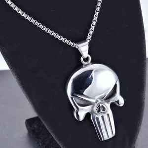 MECYLIFE <span class=keywords><strong>Punisher</strong></span> Schädel Anhänger Gothic Edelstahl Anhänger Herren Punk Biker Rock Schädel Halskette - Product Image 4