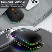 Ratón personalizado plano Usb C recargable Rgb Bluetooth ratón modo Dual ratón para iPad plata