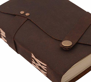 Handmade Leather <b>Journal</b> with Strap Closure Rustic Travel Notebook, Vintage Diary (7x5 Inches), Artisan <b>Writing</b> <b>Journal</b> - Product Image 6