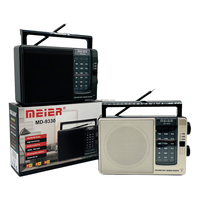 Radio portable rechargeable Meier MD-9330 AM/FM/SW avec lampe de poche, chargement solaire, en plastique, fonctionnant avec piles AA