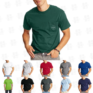 Camisetas de Manga Curta 100% Algodão com Design Personalizado para Atacado, Moda Masculina com Bolso Frontal - Product Image 5