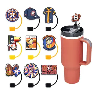 Wholesale 10mm Astros Houston Logo Stanely Cap Straw Topper Cover Charms