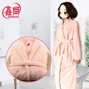 Albornoz de Felpa Coral Xinshang para Adultos, Unisex, Invierno, Suave, Grueso, Talla Única - Product Image 2