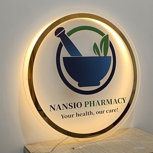 Panneau lumineux LED néon rond en acrylique pour salon, logo personnalisé rétroéclairé, enseigne murale personnalisée, lettres 3D, plaque nominative circulaire, enseigne commerciale - Product Image 6