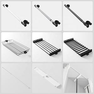 Perchero de pie de <span class=keywords><strong>Metal</strong></span> ajustable para casa, colgador de ropa, soporte negro, percheros y rieles modernos para ropa - Product Image 6