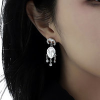 Boucles d'oreilles pendantes vintage pour femmes, en argent sterling 925, boucles d'oreilles abstraites, bijoux de créateur personnalisés, vente en gros