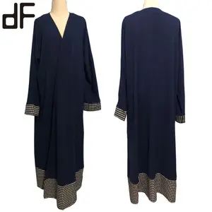 wholesale muslim women dress oman jubba arabic abaya burqa thobe for islamic clothing long sleeve front open style abaya