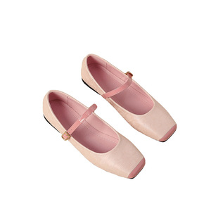 Spring Summer New Style Flats for Women Chinoiserie Gentle Slip-On Shallow Mouth Square Toe Soft Autumn - Product Image 5