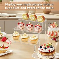 Présentoir de buffet en acrylique, 1 à 5 couches, grand support transparent pour cupcakes, présentoir de parfum, support de figurine à dessert de fête, élégant
