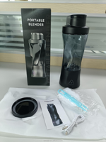 Draagbare sportblenderfles, USB type-C oplaadbaar, elektrisch, geschikt voor campers, persoonlijke fruitpers voor smoothies en shakes, geschikt voor onderweg