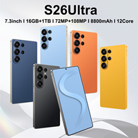 Smartphone débloqué S26 Ultra 5G avec écran de 7,3 pouces, processeur Deca Core, 16 Go + 1 To, appareil photo 108 MP, stylet intégré, Android 15