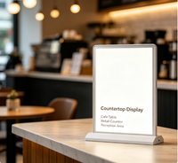 Boîte à lumière LED A4 sans fil rechargeable double face avec affichage magnétique à changement rapide pour la publicité des menus de restaurant