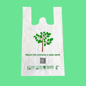 Borsa per t-shirt monouso da portare con te un sacco di vendita al dettaglio di generi alimentari biodegradabile a base di amido di mais - Product Image 4